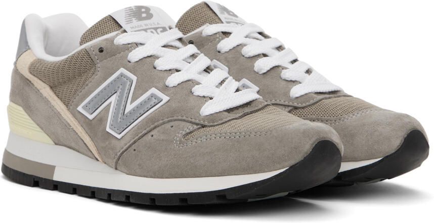 New Balance Gray & Khaki Made In USA 996 Core Sneakers - Picture 4