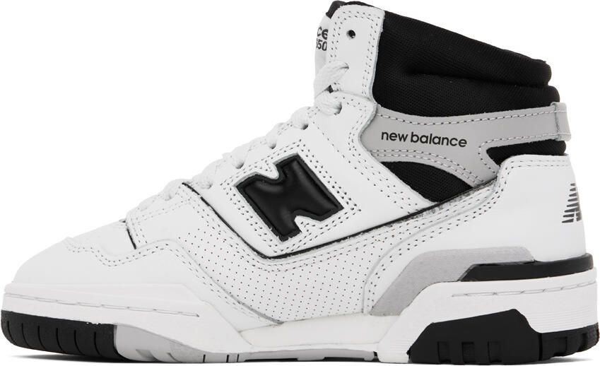 New Balance White & Black 650 Sneakers - Picture 4