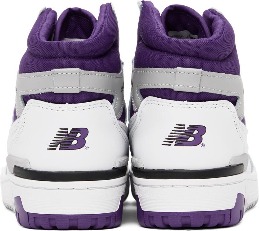 New Balance White & Purple 650 Sneakers