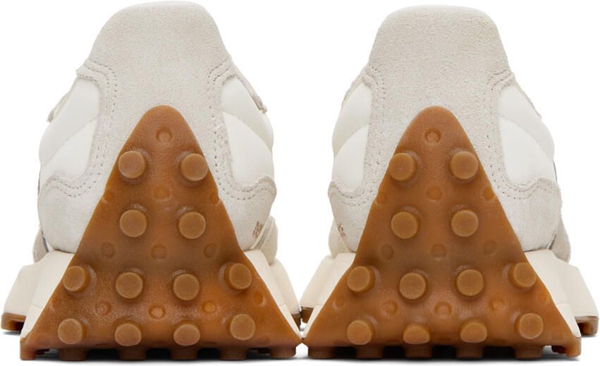 New Balance White & Taupe 327 Sneakers