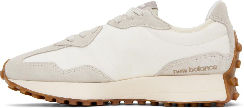 New Balance White & Taupe 327 Sneakers - Picture 3