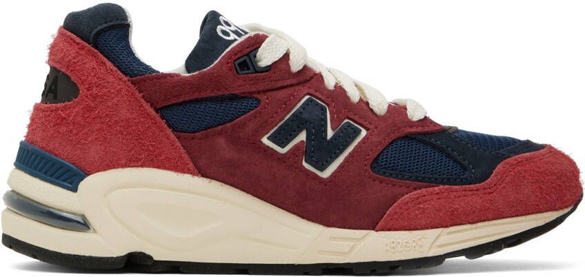 New Balance Red Made In USA 990v2 Sneakers