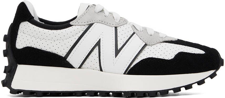 New Balance White & Black 327 Sneakers - Picture 5