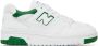New Balance White & Green BB550 Sneakers - Thumbnail 1