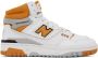 New Balance White & Orange 650 Sneakers - Thumbnail 1