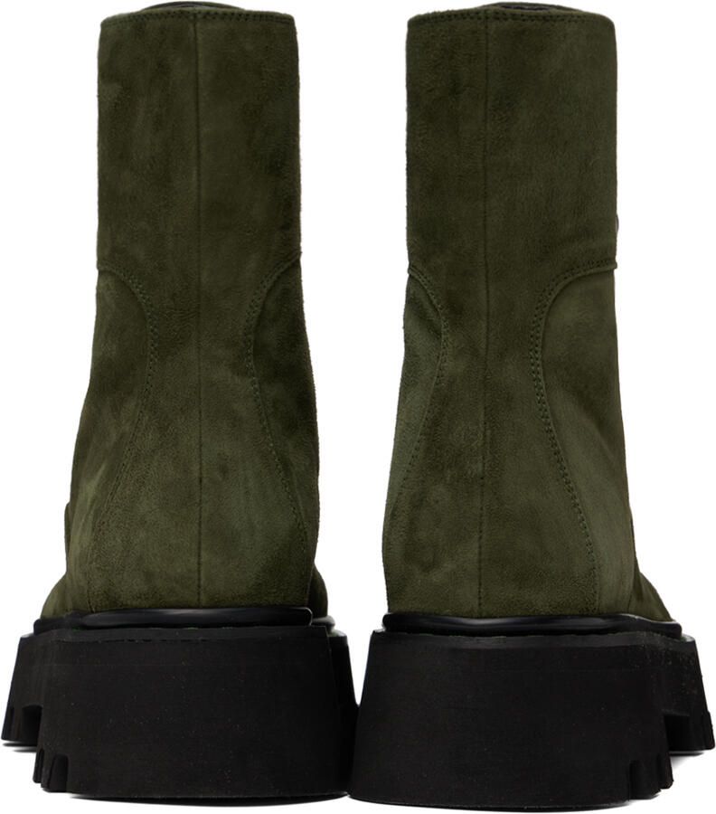 Nicholas Kirkwood Khaki Pearlogy Combat Boots