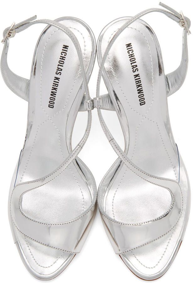 Nicholas Kirkwood Silver Patent S Sandals - Picture 2