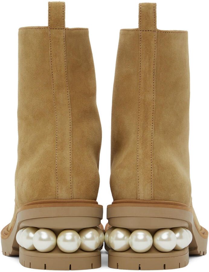 Nicholas Kirkwood Tan Casati Pearl Combat Boot - Picture 3