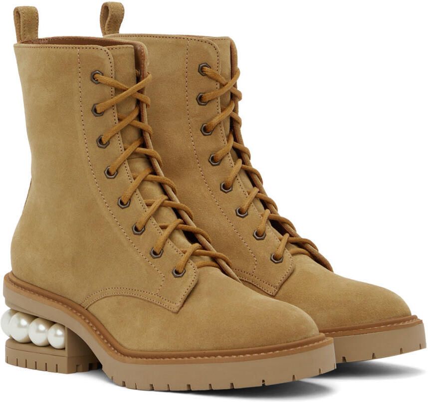 Nicholas Kirkwood Tan Casati Pearl Combat Boot
