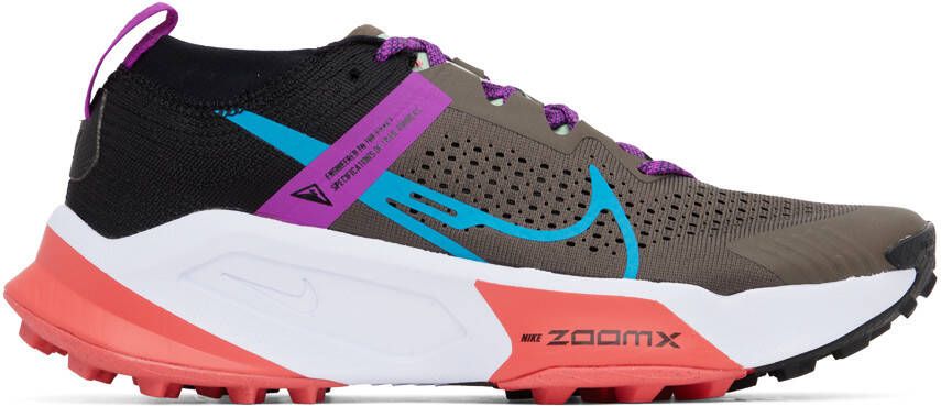 Nike Gray & Purple ZoomX Zegama Sneakers