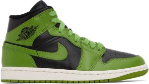 Nike Jordan Green & Black Air Jordan 1 Mid Sneakers