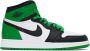 Nike Jordan Kids White & Green Air Jordan 1 High OG Big Kids Sneakers - Thumbnail 1