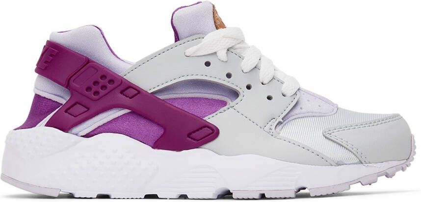 Nike Kids Purple & Silver Huarache Run Big Kids Sneakers