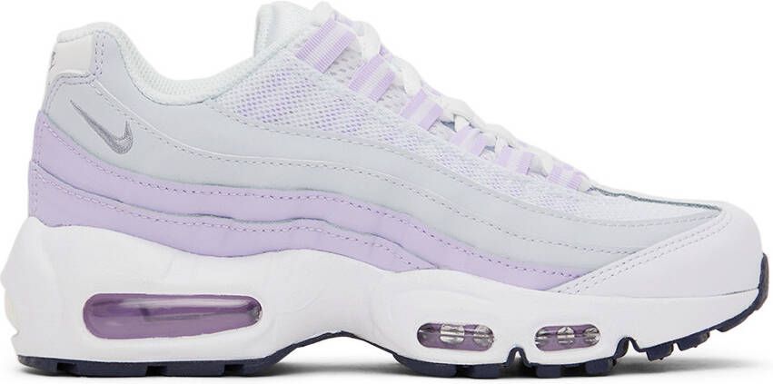 Nike Kids White & Purple Air Max 95 Recraft Sneakers - Picture 3