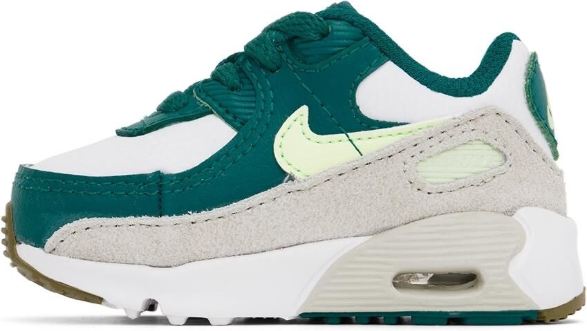 Nike Baby Green & White Air Max 90 LTR Sneakers - Picture 3
