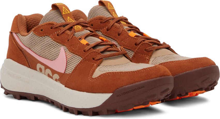 Nike Beige & Orange ACG Lowcate Sneakers - Picture 7