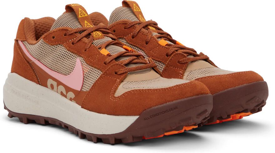 Nike Beige & Orange ACG Lowcate Sneakers - Picture 2