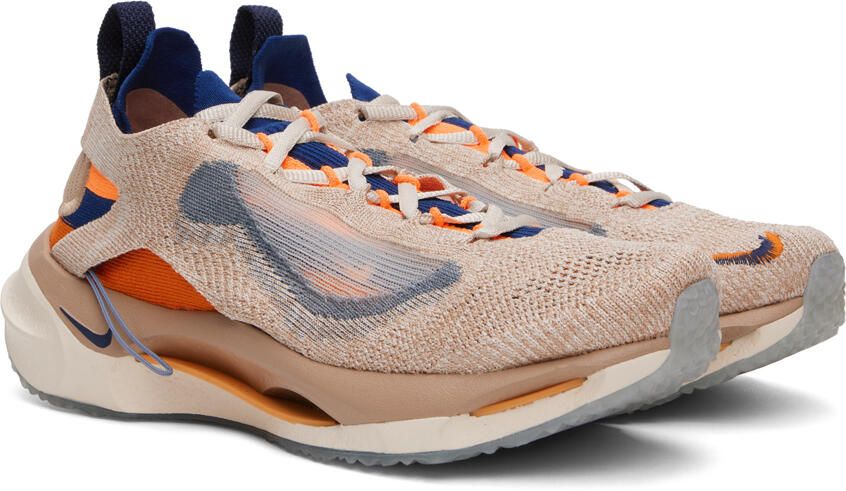 Nike Beige & Orange Spark Flyknit Sneakers - Picture 2