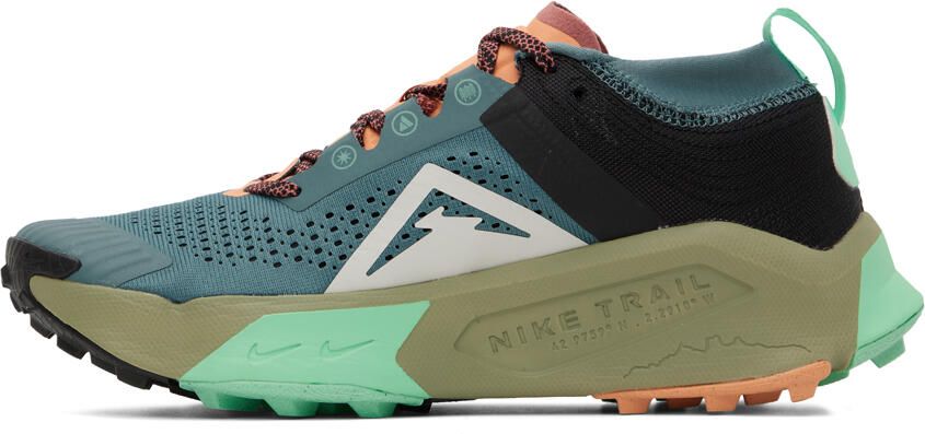 Nike Blue & Green ZoomX Zegama Sneakers - Picture 3