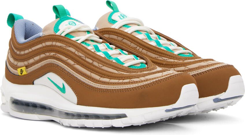 Nike Brown & Green Air Max 97 SE Sneakers - Picture 2