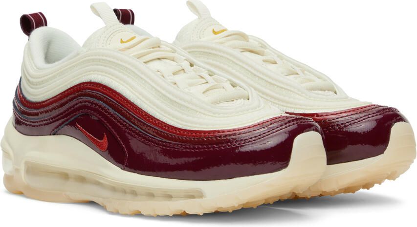 Nike Burgundy & Off-White Air Max 97 Sneakers - Picture 2