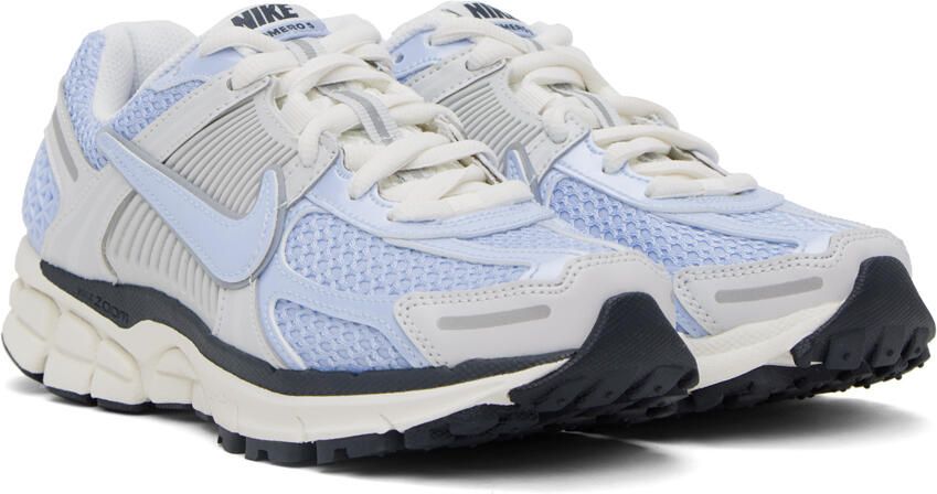 Nike Gray & Blue Zoom Vomero 5 Sneakers - Picture 2