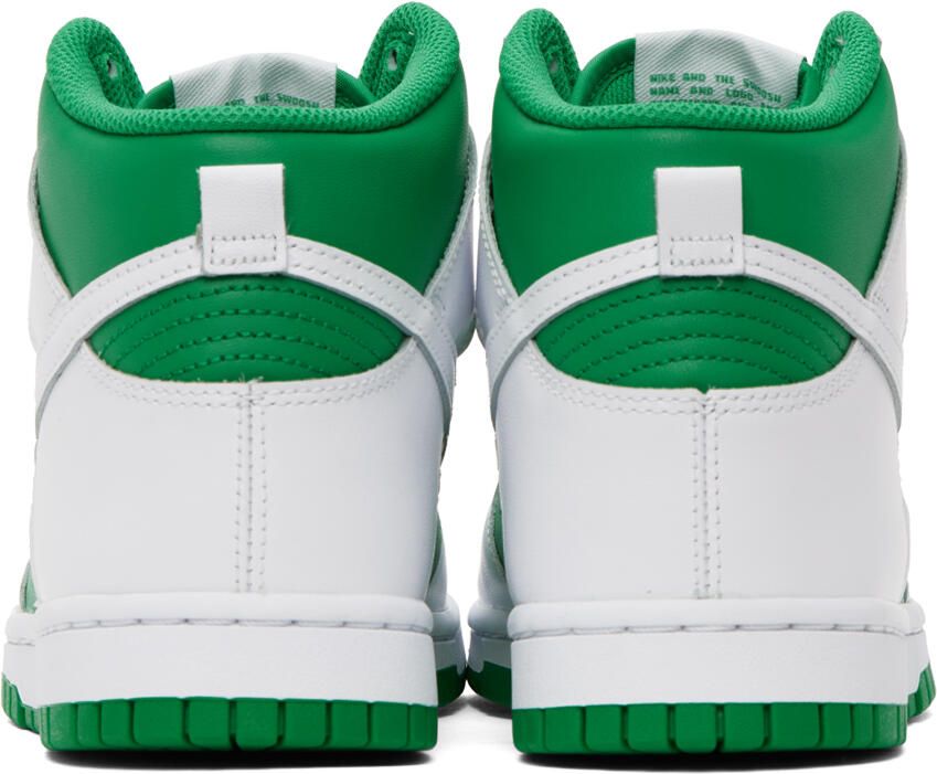 Nike Green & White Dunk High Retro Sneakers - Picture 1