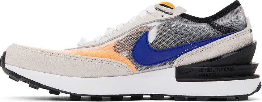 Nike Kids Gray & Orange Waffle One Big Kids Sneakers - Picture 3