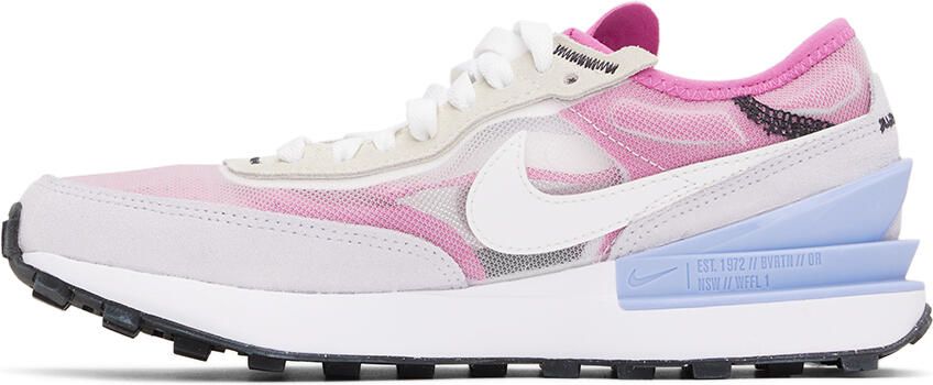 Nike Kids Pink & Gray Waffle One Big Kids Sneakers - Picture 3