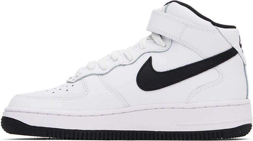 Nike Kids White & Black Air Force 1 Mid LE Big Kids Sneakers - Picture 3
