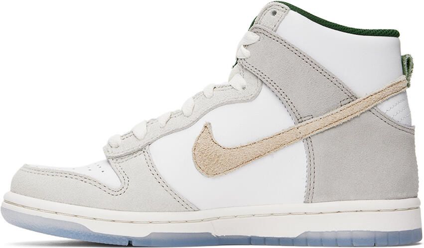 Nike Kids White & Gray Dunk High Big Kids Sneakers - Picture 3