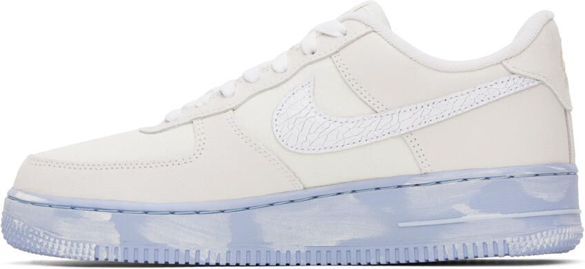 Nike Off-White & Blue Air Force 1 '07 LV8 EMB Sneakers - Picture 7