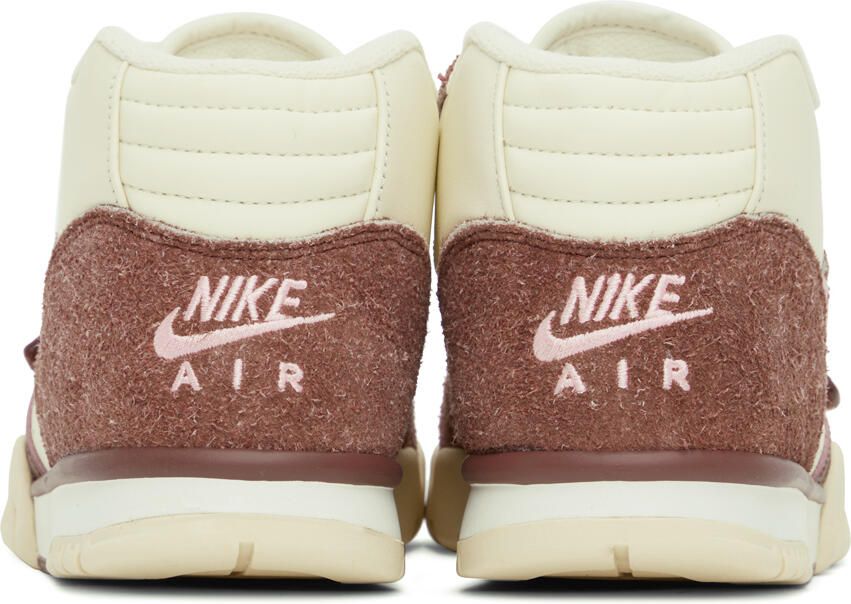 Nike Off-White & Burgundy Air Trainer 1 Sneakers