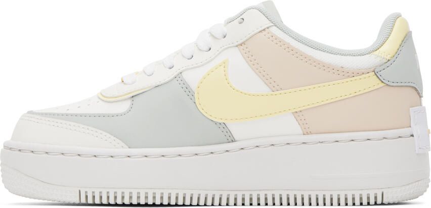 Nike White & Beige Air Force 1 Shadow Sneakers - Picture 3