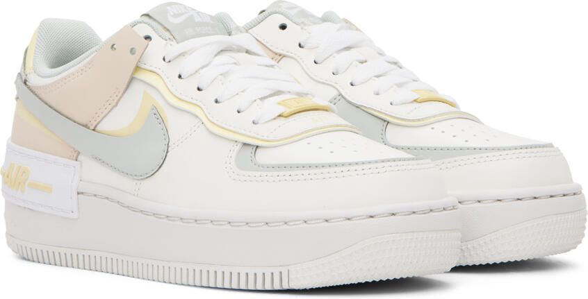 Nike White & Beige Air Force 1 Shadow Sneakers - Picture 2