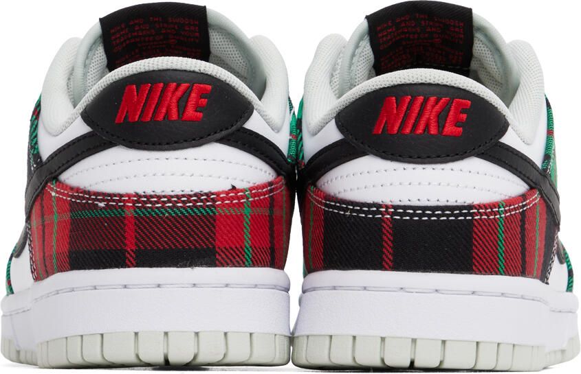 Nike White & Green Dunk Low Sneakers