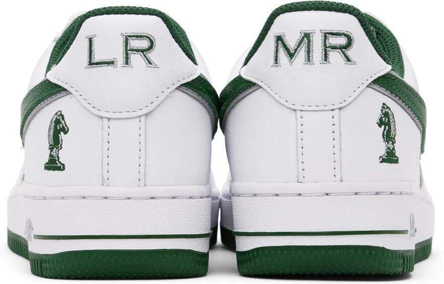 Nike White & Green LeBron James Air Force 1 Sneakers - Picture 7