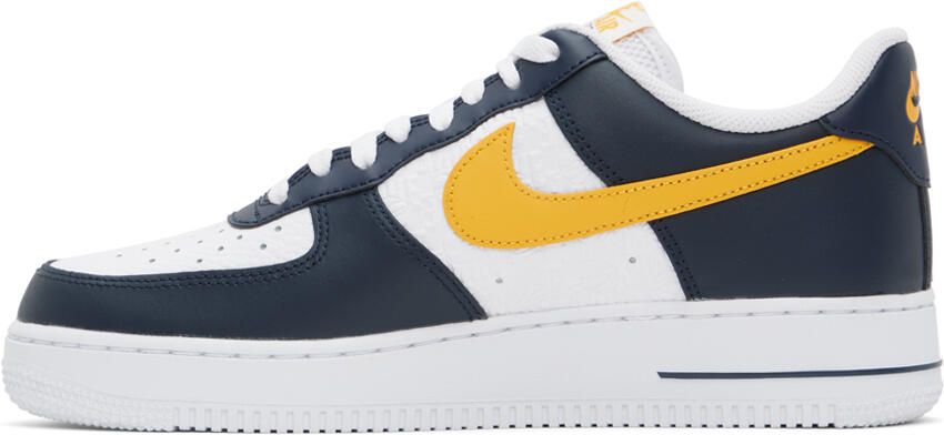 Nike White & Navy Air Force 1 '07 Sneakers - Picture 3