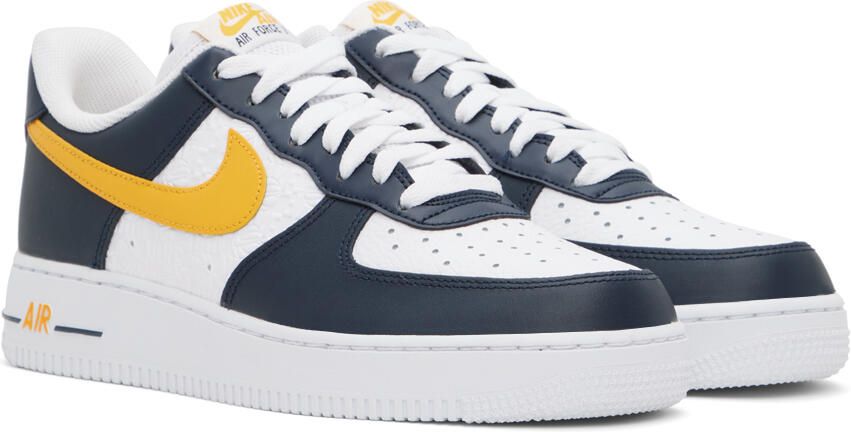 Nike White & Navy Air Force 1 '07 Sneakers - Picture 2