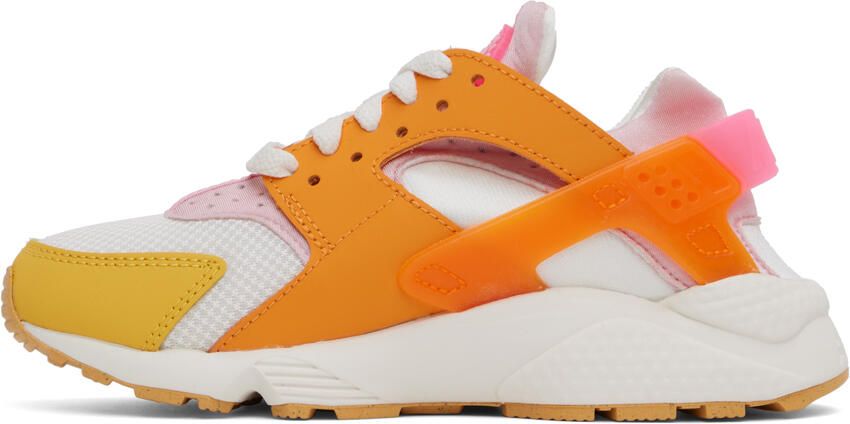 Nike White & Orange Air Huarache Sneakers - Picture 3