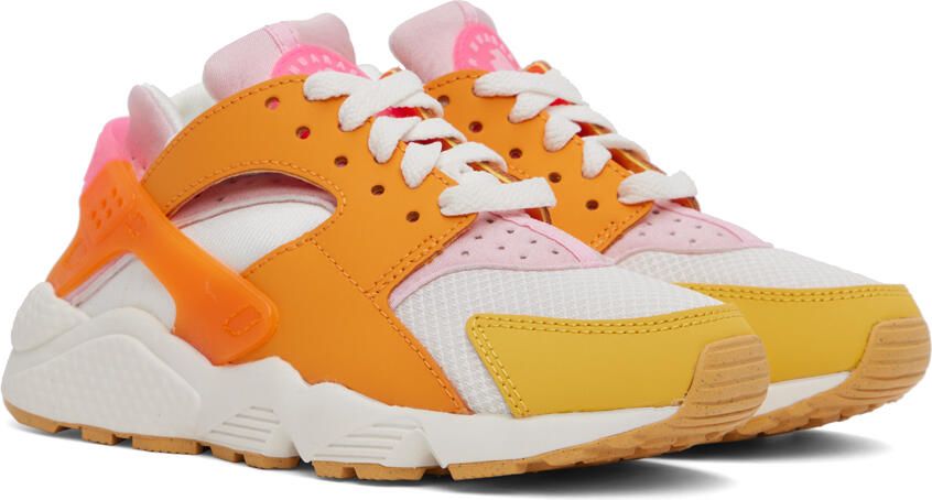 Nike White & Orange Air Huarache Sneakers - Picture 2