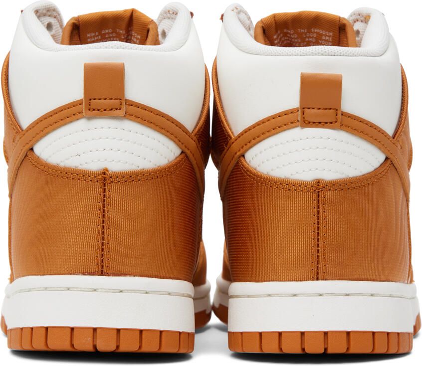 Nike White & Orange Dunk Hi Retro Sneakers