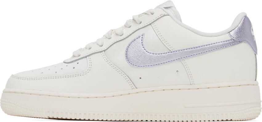 Nike White & Purple Air Force 1 '07 Sneakers - Picture 3