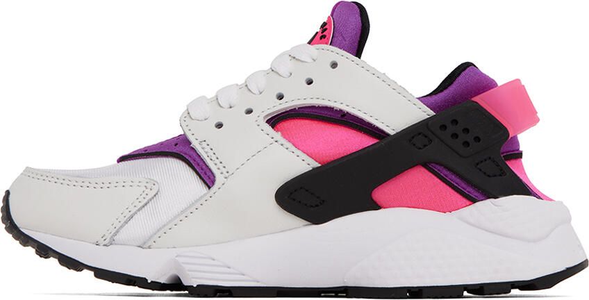 Nike White & Purple Air Huarache Sneakers - Picture 3
