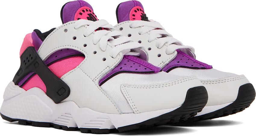 Nike White & Purple Air Huarache Sneakers - Picture 2