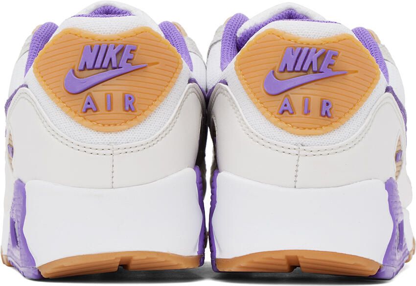 Nike White & Purple Air Max 90 Sneakers