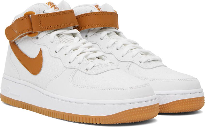 Nike White & Tan Air Force 1 '07 Sneakers - Picture 2