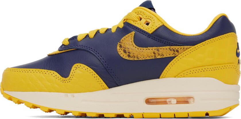 Nike Yellow & Navy Air Max 1 Premium Sneakers - Picture 3