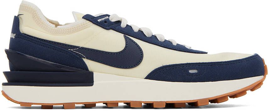 Nike Off-White & Navy Waffle One SE Sneakers