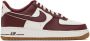 Nike White & Burgundy Air Force 1 '07 Sneakers - Thumbnail 1